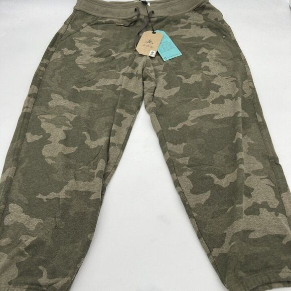 NWT prAna Cozy Up Ankle Pant Women’s Green Camo Large Jogger Sweatpants MSRP 89 - Picture 1 of 6